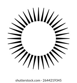 Vetor ícone de luz do sol. Raios do sinal de ilustração do sol. Símbolo da coroa solar. Ícone da Web da Sun. Brilhar design de símbolo para web e app.