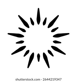 Vetor ícone de luz do sol. Raios do sinal de ilustração do sol. Símbolo da coroa solar. Ícone da Web da Sun. Brilhar design de símbolo para web e app.