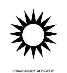 Vetor ícone de luz do sol. Raios do sinal de ilustração do sol. Símbolo da coroa solar. Ícone da Web da Sun. Brilhar design de símbolo para web e app.