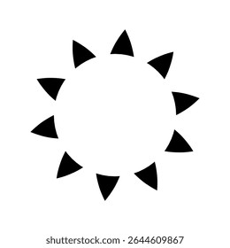 Vetor ícone de luz do sol. Raios do sinal de ilustração do sol. Símbolo da coroa solar. Ícone da Web da Sun. Brilhar design de símbolo para web e app.