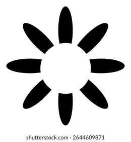 Vetor ícone de luz do sol. Raios do sinal de ilustração do sol. Símbolo da coroa solar. Ícone da Web da Sun. Brilhar design de símbolo para web e app.