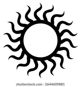 Vetor ícone de luz do sol. Raios do sinal de ilustração do sol. Símbolo da coroa solar. Ícone da Web da Sun. Brilhar design de símbolo para web e app.