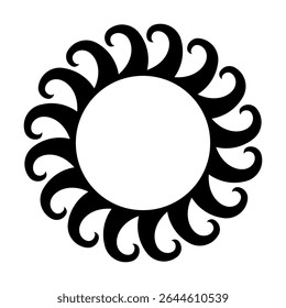 Vetor ícone de luz do sol. Raios do sinal de ilustração do sol. Símbolo da coroa solar. Ícone da Web da Sun. Brilhar design de símbolo para web e app.