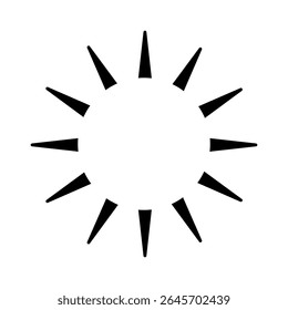 Vetor ícone de luz do sol. Raios do sinal de ilustração do sol. Símbolo da coroa solar. Ícone da Web da Sun. Brilhar design de símbolo para web e app.