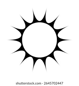 Vetor ícone de luz do sol. Raios do sinal de ilustração do sol. Símbolo da coroa solar. Ícone da Web da Sun. Brilhar design de símbolo para web e app.