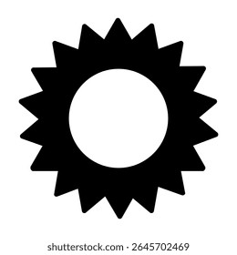 Vetor ícone de luz do sol. Raios do sinal de ilustração do sol. Símbolo da coroa solar. Ícone da Web da Sun. Brilhar design de símbolo para web e app.