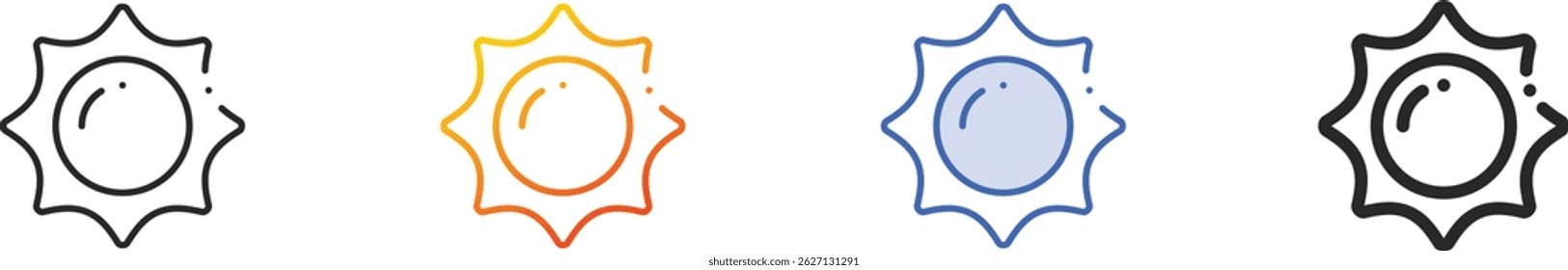 sunshine icon.Thin Linear, Gradient, Blue Stroke and bold Style Design Isolated On White Background
