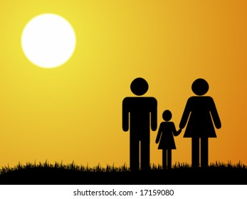 Sunshine illustration with family
