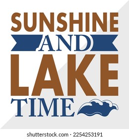 Sunshine And Lake Time SVG Printable Vector Illustration