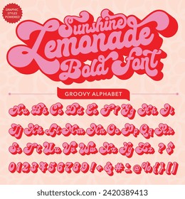 Sunshine Lemonade Script vintage retro bold Font template