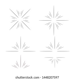 sunshine line art different style for logo design firework