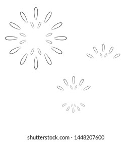 sunshine line art different style for logo design firework