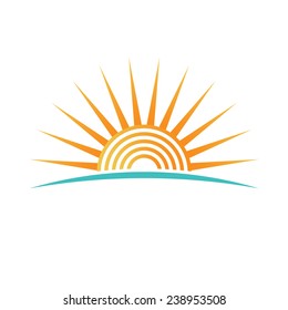 Sunshine logo with concentric circles.Vector design