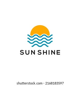 Sunshine Logo Design Concept Template Vector