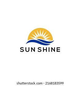 Sunshine Logo Design Concept Template Vector