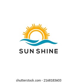 Sunshine Logo Design Concept Template Vector