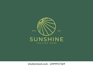 Sunshine Logo Minimalista Concepto Lineal Agrícola Festiva Naturaleza de Viaje Marca Identity