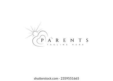 Sunshine and Love Sign Symbol for Education Parenting Preschool Children Care Logo