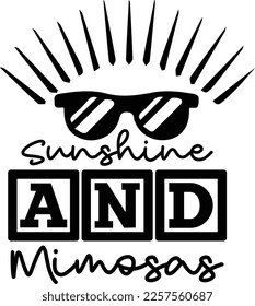 sunshine and mimosas Summertime Svg