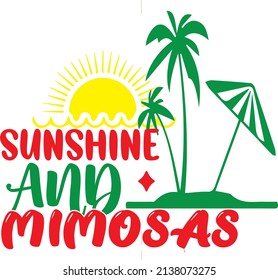 archivo vectorial de diseño de camisetas Sunshine y mimosas.