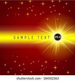 sunshine on a background with stars 