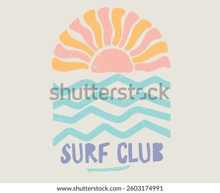 Sunshine on mind. Ocean abstract wave. Here come the sun. Summer vibes artwork. Beach modern abstract art. Sunshine paradise graphic print design. Enjoy beach life.	