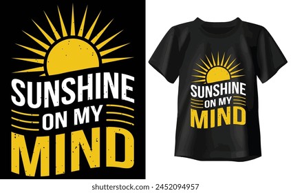 Sol en mi mente Camiseta, verano Tipografía Camiseta Diseño