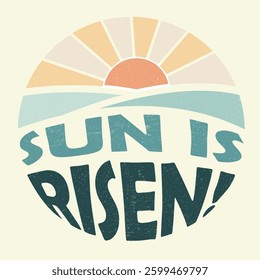 Sunshine paradise artwork. Abstract wave artwork. Happiness comes in waves. Summer good vibes vector graphic design for apparel, stickers, posters, background and others.