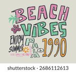 Sunshine paradise graphic print design. Graffiti Tropical palm tree design. Beach modern abstract art. Sunshine on my mind. Summer vibes artwork. Peace symbol.
