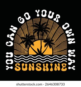 Paraíso do Sol. Verão vibes arte. Projeto gráfico de impressão Sunshine paraíso. Design de clube de surfe.