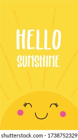 Sunshine Pattern, Yellow sunshine, Sunshine Background, Hello Sunshine Love Cards Vector Stock Vector Illustration.