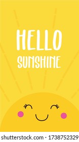 Sunshine Pattern, Yellow sunshine white Background, Hello Sunshine, Good morning sunshine Wallpaper Love Cards Vector Stock Vector Illustration.