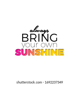 Cita Sunshine, diseño vectorial tipográfico de color degradado