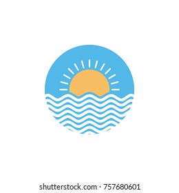 sunshine round circle shape logo template