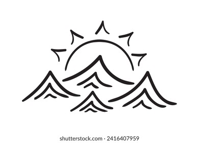 Sunshine and Sea ​​Waves, Sunshine, Ocean, Sun and Sea, Sea ​​Waves, Sunshine Cut File, Sunburst Clipart, Boho Sun Vector, Horizon Sunrise, Hand Drawn Sun, Wave And Sun 