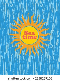 Sunshine and sea wave. abstract seamless background. textile design.