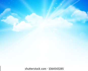 sunshine sky, abstract blue clouds background
