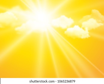 sunshine sky, abstract yellow clouds background