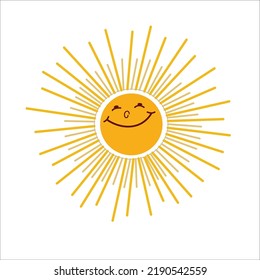 Sunshine smile Pattern, Orange sunshine white Background, Good morning sunshine, Hello Sunshine Wallpaper Love Cards Vector Stock Vector Illustration.