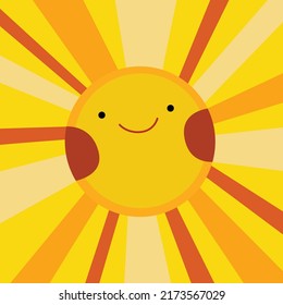 Sunshine smile Pattern, Yellow and orange sunshine, Sunshine Yellow Background, Hello Sunshine Wallpaper Love Cards Vector Stock Vector Illustration.