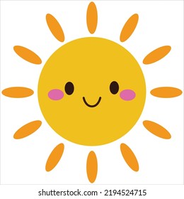 Sunshine smile Pattern, Yellow and orange sunshine white Background, Good morning sunshine, Hello Sunshine Wallpaper Love Cards Vector Stock Vector Illustration.