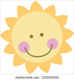 Sunshine smile Pattern, Yellow and orange sunshine white Backgrounds, Good morning sunshine, Hello Sunshine Wallpaper Love Cards Vector Stock Vector Illustration.