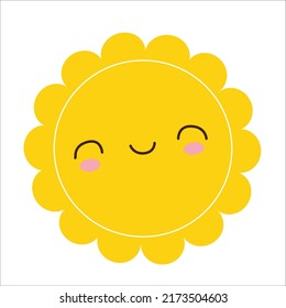Sunshine smile Pattern, Yellow sunshine white Background, Good morning sunshine, Hello Sunshine Wallpaper Love Cards Vector Stock Vector Illustration.