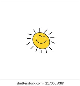 Sunshine Smile Pattern, Yellow Sunshine, Sunshine White Background, Hello Sunshine Love Cards Vector Stock Vector Illustration.