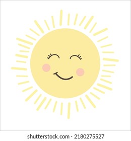 Sunshine Smile Pattern, Yellow Sunshine, Sunshine White Background, Hello Sunshine Love Cards Vector Stock Vector Illustration.