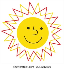 Sunshine smile Pattern, Yellow sunshine, Sunshine White Background, Hello Sunshine Love Cards Vector Stock Vector Illustration.