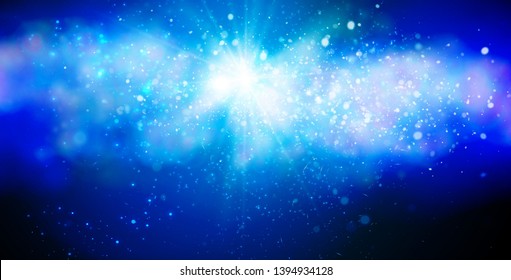 Sunshine with sparkle and dust on the sky, Abstract background. Vector