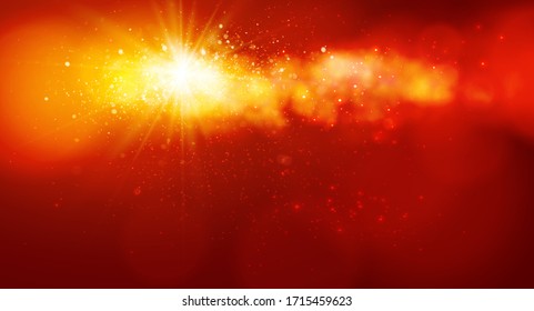 Sunshine with sparkle and dust on the sky, Abstract background. Vector