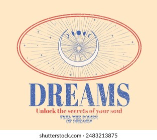 Sunshine with star artwork. Stay magical. Unlock the secret of your sou. Sun moon club. Mystical dreams artwork for t shirt print, poster, sticker, background and other uses.