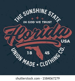 Sunshine State Florida - Tee Design For Printing